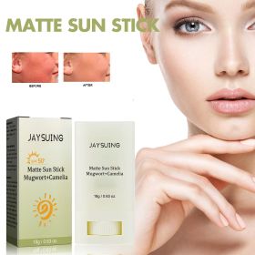 SPF50+ Matte Face Sun Stick with Mugwort & Camellia Extract Oil Control Non Greasy Portable Sun Protection Stick Quick Touch Up for Daily Outdoor
